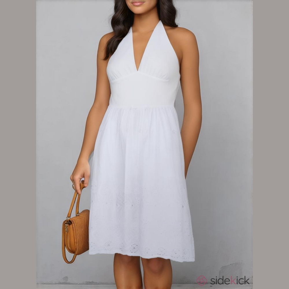 Morrell Maxie White Halter Dress